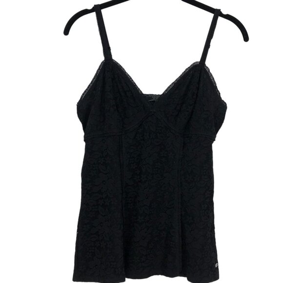 Guess Black Floral Lace camisole V Neck Spaghetti  Strap M - Picture 15 of 15